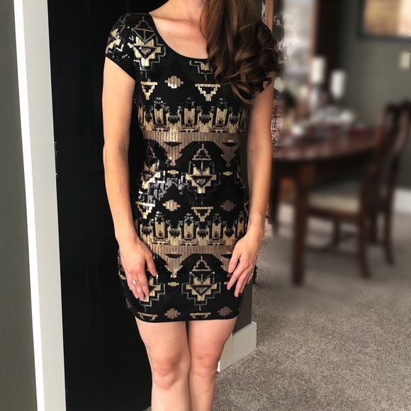 Joseph Ribkoff Dresses & Skirts - Tribal print sequin cocktail dress